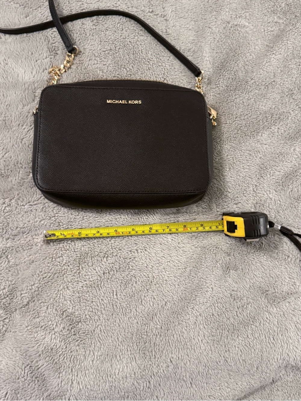 Michael Kors Black Saffiano Leather Crossbody Bag | Gold Hardware - Picture 3 of 7